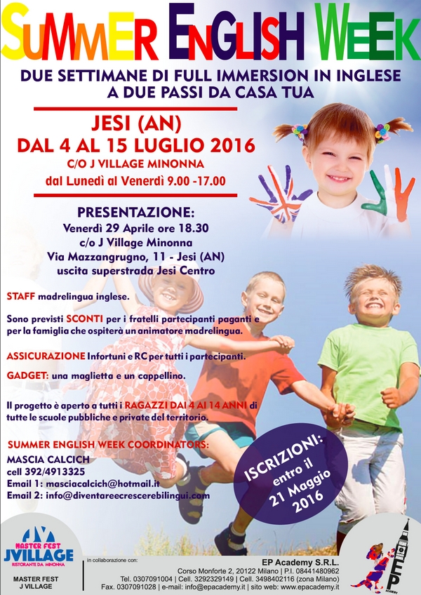summer english week JESI fot